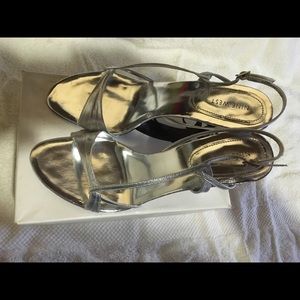 Nine West silver heels sandals